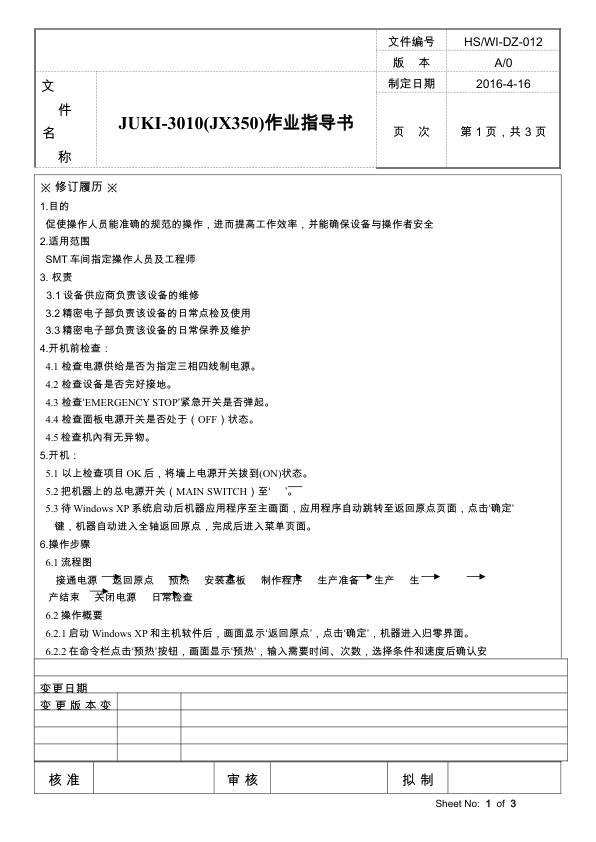 JUKI贴片机操作作业指导书.pdf